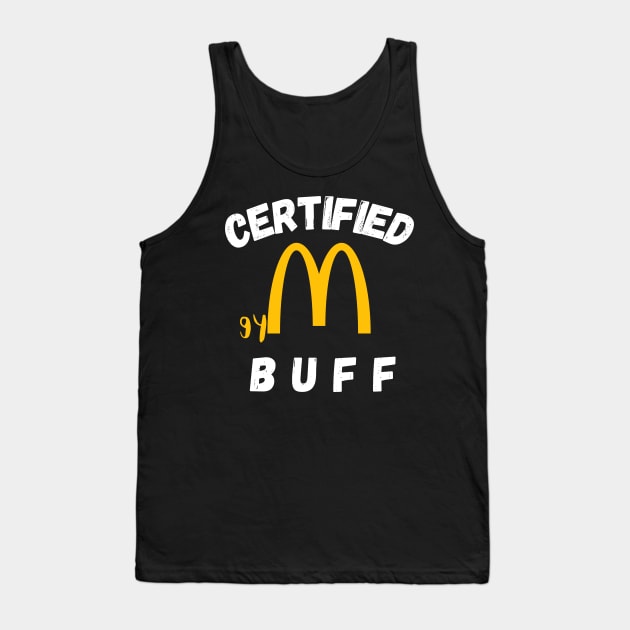 Certified Gym Buff Funny Workout  Pun Tank Top by Bubbly Tea